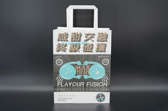 OEM Personalized Paper Bags Kraft White Paper Bags With Rope Handles