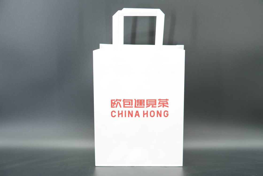 Flap Rope Handle Paper Bags Lightweight Recyclable Paper Grocery Bags